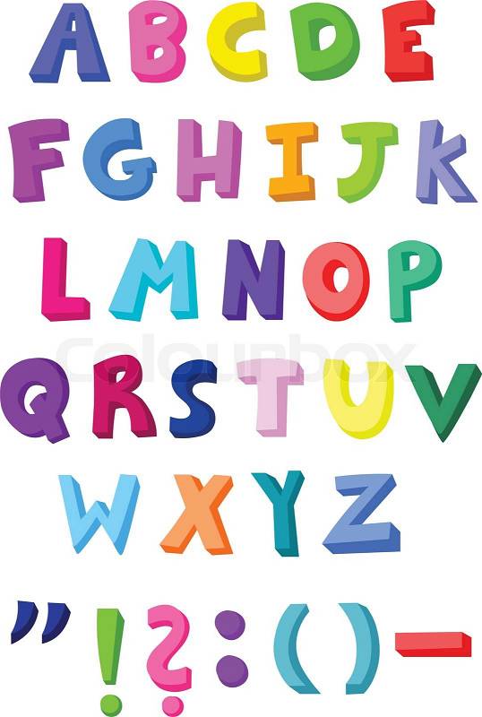 Bunte Buchstaben gesetzt | Vektorgrafik | Colourbox