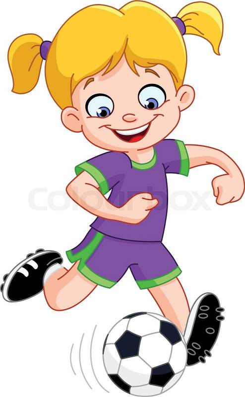 clipart of girl playing soccer - photo #5