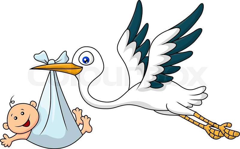 clipart image stork holding a baby - photo #17