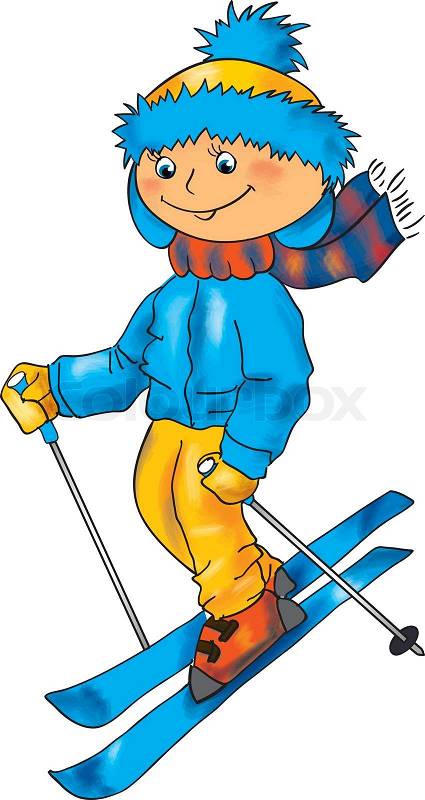 Skifahren Boy Stock Vektor Colourbox